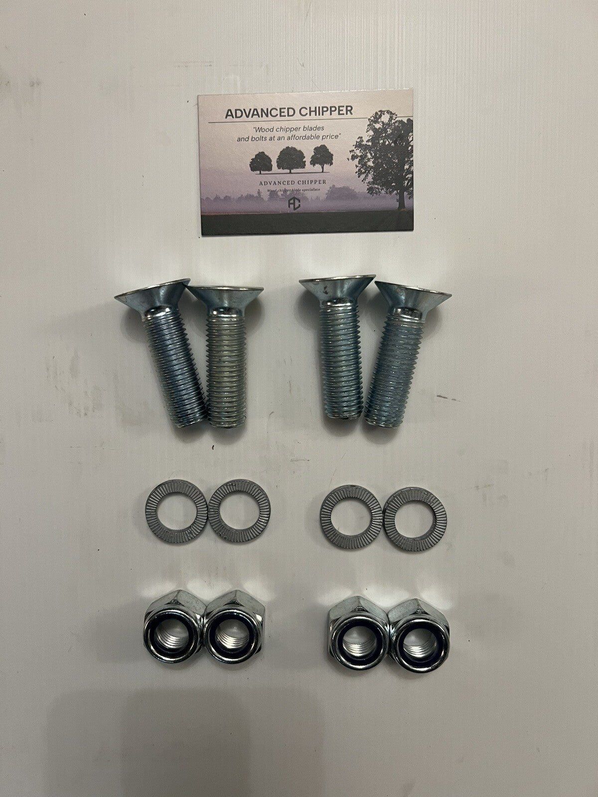 Chipper blade Bolt Pack to fit Greenmech Disc Chipper Machines (4 Fitting Bolts)