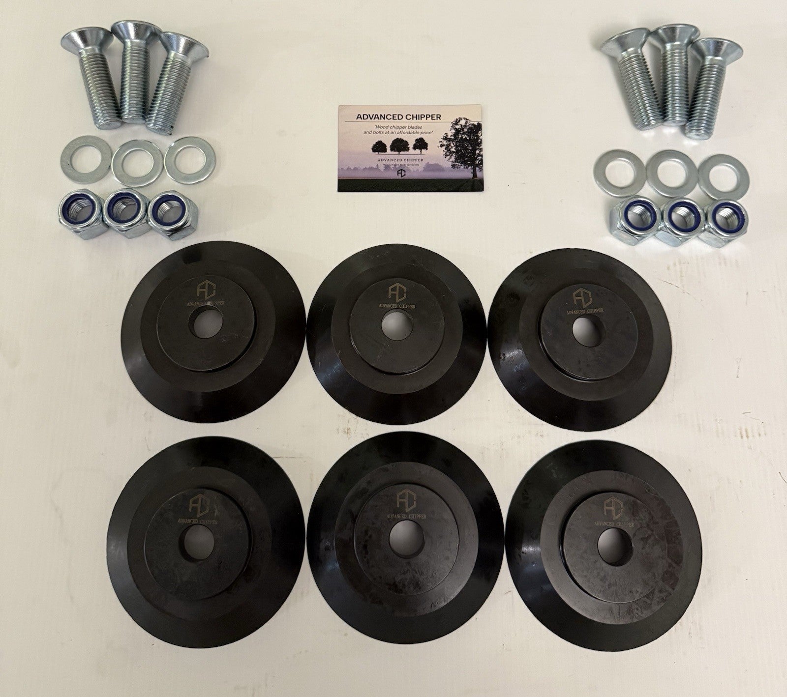 Chipper Disc blades to fit Greenmech Machines (SET OF 6) With Fitting Bolts