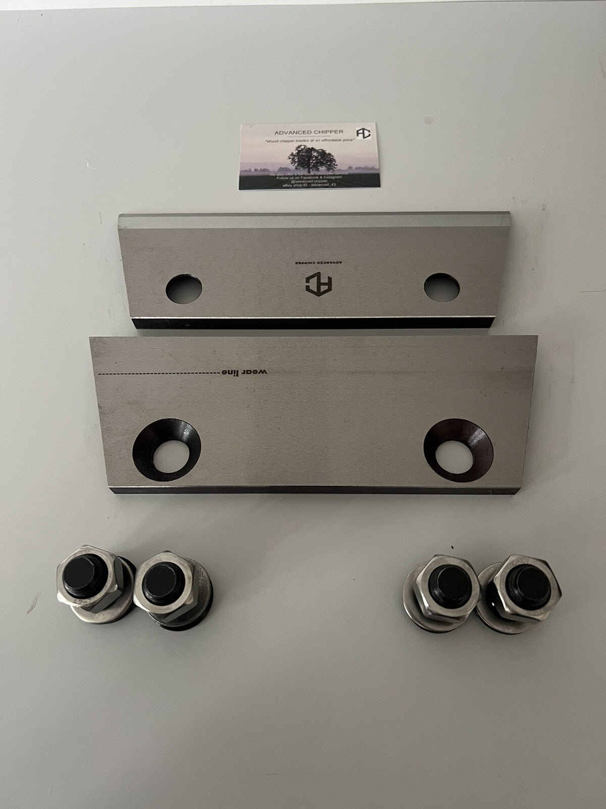 Chipper blades to fit Jensen A530 machine With Fitting Bolts (BRAND NEW SET)