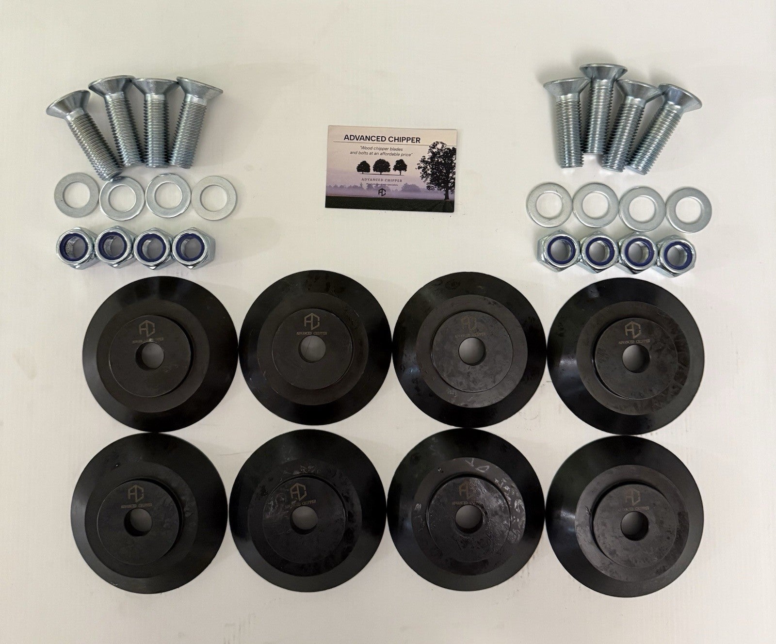 Chipper Disc blades to fit Greenmech Machines (SET OF 8) With Fitting Bolts