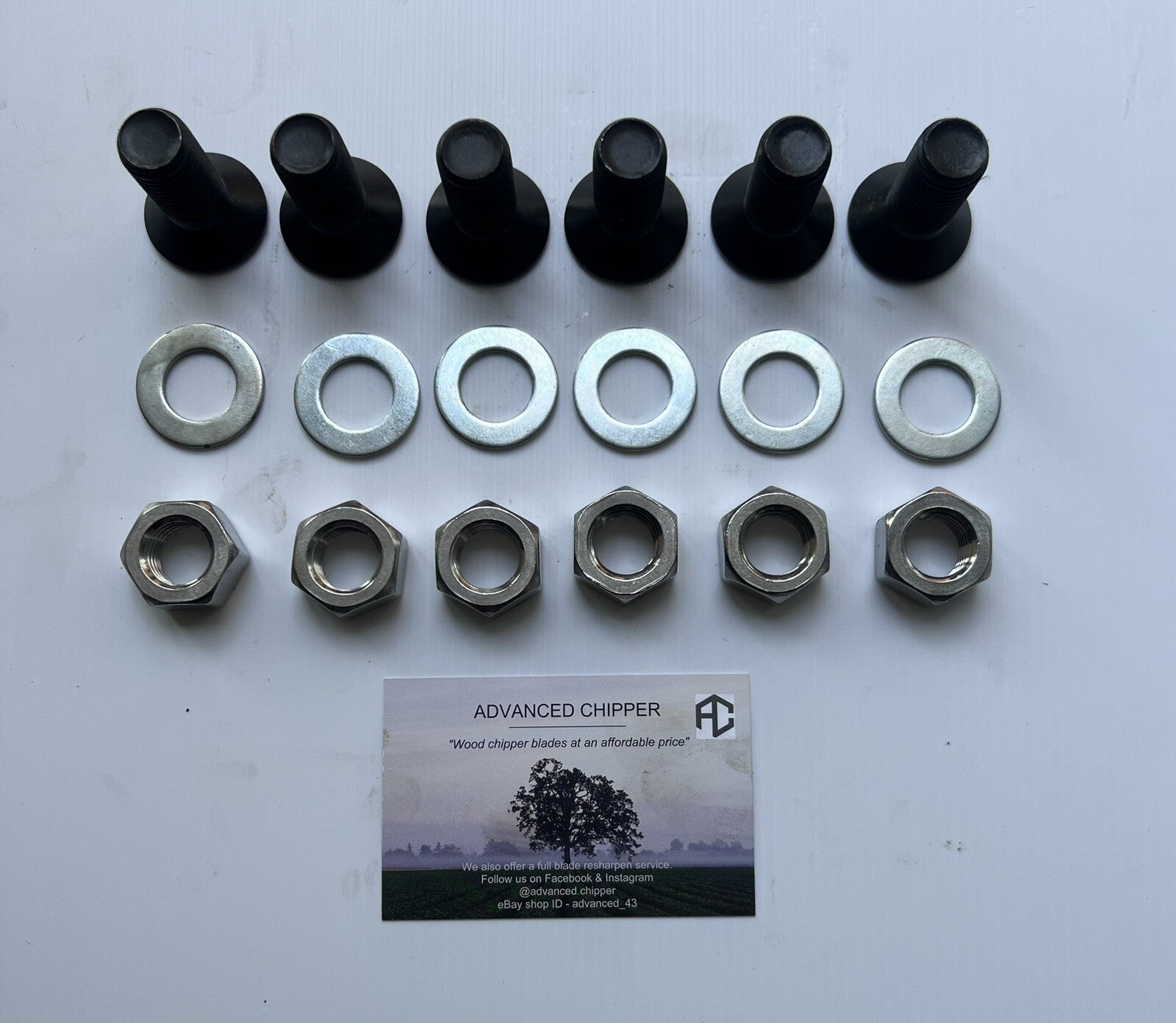 Chipper blade Bolt Pack To fit Jensen A328/A340 machine (6 Bolts)