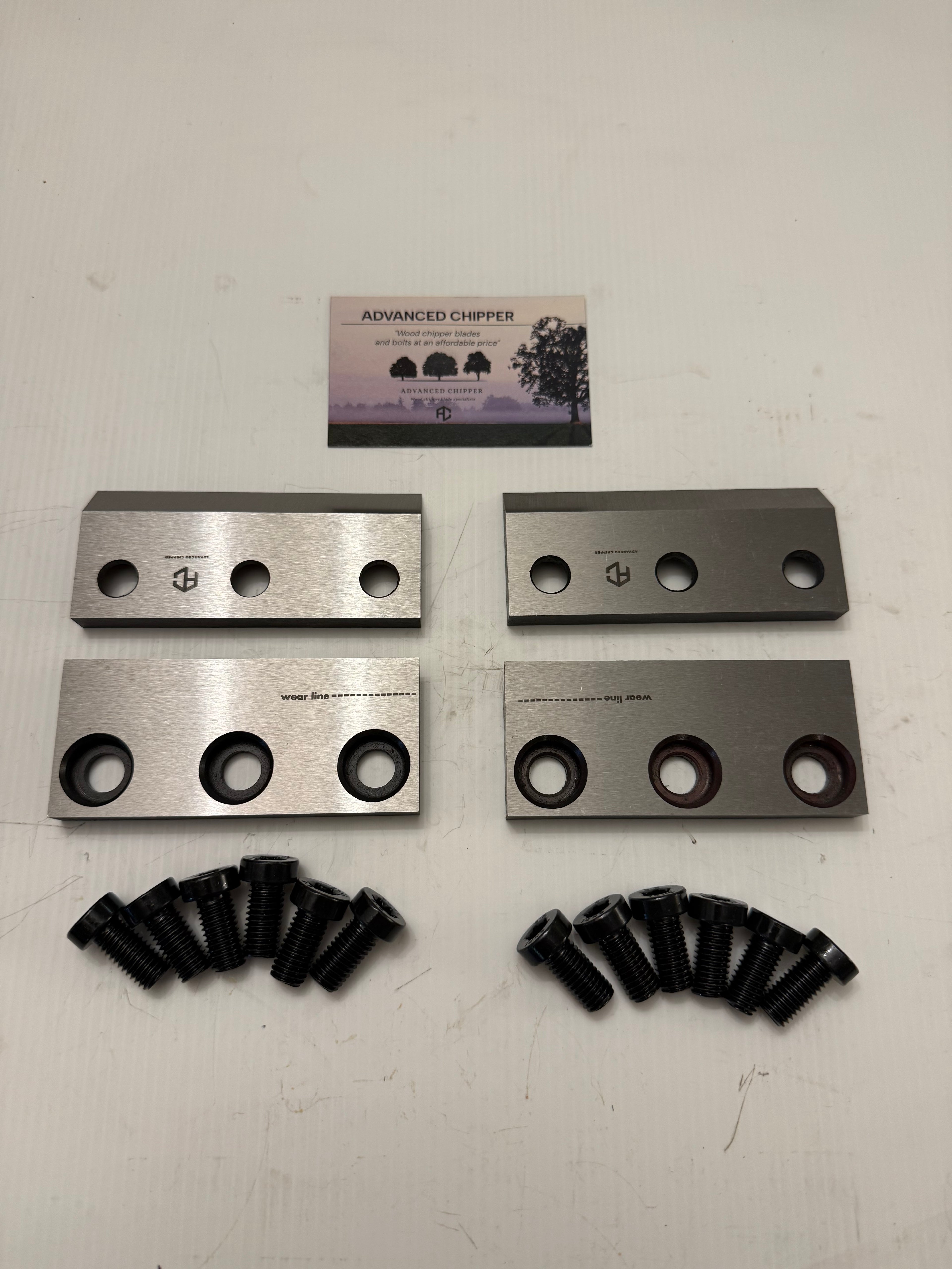 Chipper blades to fit Timberwolf 125/150 machine & Fitting Bolts (2 NEW SETS)